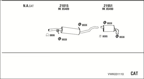 Fonos VWK031110 - Система выпуска ОГ autosila-amz.com