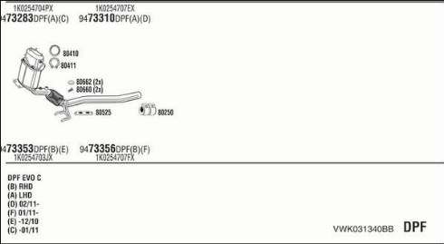 Fonos VWK031340BB - Система выпуска ОГ autosila-amz.com