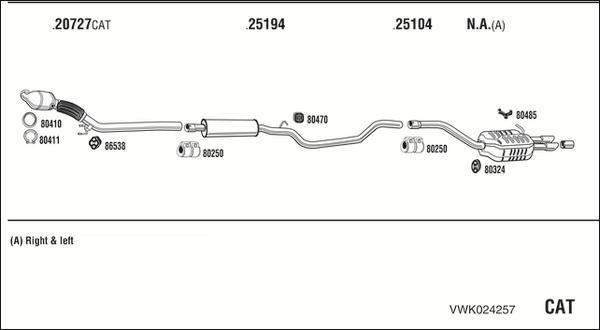 Fonos VWK024257 - Система выпуска ОГ autosila-amz.com