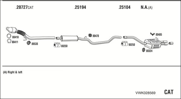 Fonos VWK028569 - Система выпуска ОГ autosila-amz.com