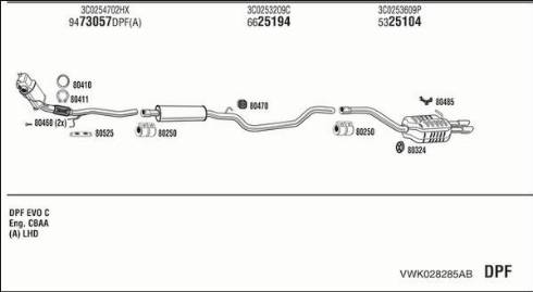 Fonos VWK028285AB - Система выпуска ОГ autosila-amz.com