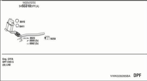 Fonos VWK028285BA - Система выпуска ОГ autosila-amz.com