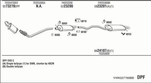 Fonos VWK027769BB - Система выпуска ОГ autosila-amz.com