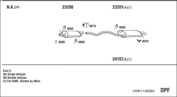 Fonos VWK114838A - Система выпуска ОГ autosila-amz.com