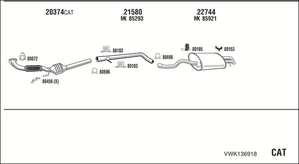 Fonos VWK136918 - Система выпуска ОГ autosila-amz.com