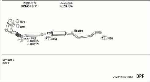 Fonos VWK133559BA - Система выпуска ОГ autosila-amz.com