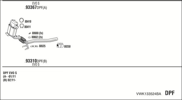 Fonos VWK133524BA - Система выпуска ОГ autosila-amz.com