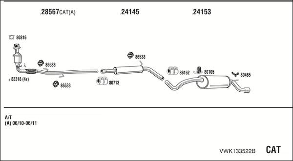 Fonos VWK133522B - Система выпуска ОГ autosila-amz.com