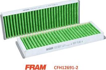 FRAM CFH12691-2 - Фильтр воздуха в салоне autosila-amz.com