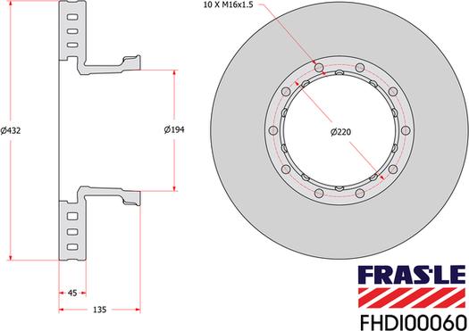 FRAS-LE FHDI00060 - Тормозной диск autosila-amz.com