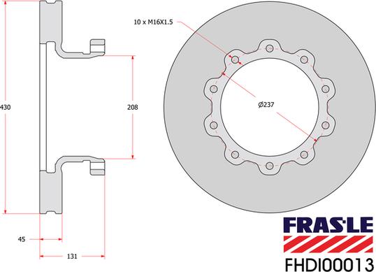 FRAS-LE FHDI00013 - Тормозной диск autosila-amz.com