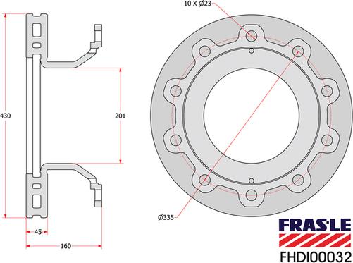 FRAS-LE FHDI00032 - Тормозной диск autosila-amz.com