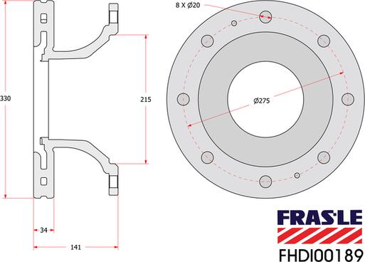 FRAS-LE FHDI00189 - Тормозной диск autosila-amz.com