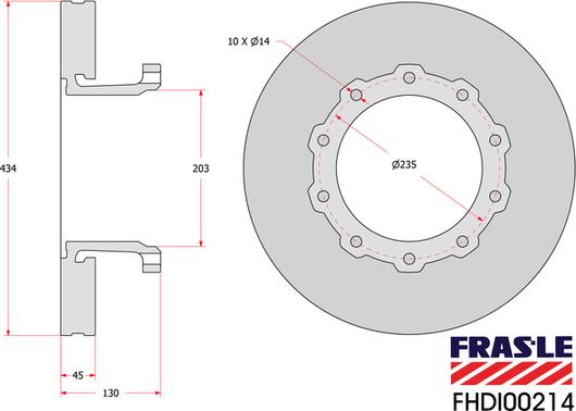 FRAS-LE FHDI00214 - Тормозной диск autosila-amz.com