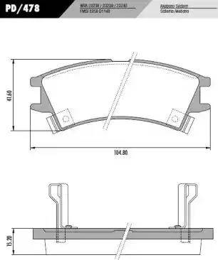 FRAS-LE PD/478 - Тормозные колодки, дисковые, комплект autosila-amz.com