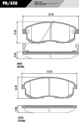 FRAS-LE PD/550 - Тормозные колодки, дисковые, комплект autosila-amz.com