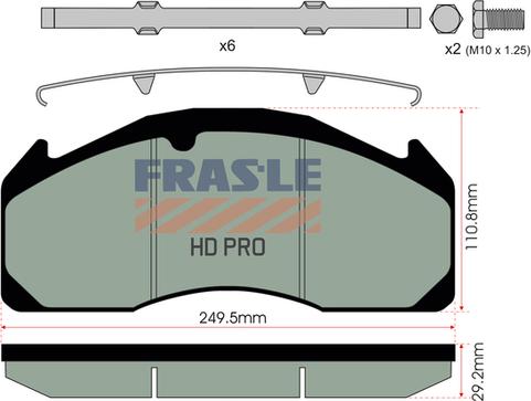 FRAS-LE PD/529-K008-HD - Тормозные колодки, дисковые, комплект autosila-amz.com