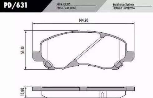 FRAS-LE PD/631 - Тормозные колодки, дисковые, комплект autosila-amz.com