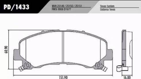 FRAS-LE PD/1433 - Тормозные колодки, дисковые, комплект autosila-amz.com