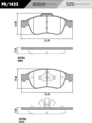 FRAS-LE PD/1422 - Тормозные колодки, дисковые, комплект autosila-amz.com