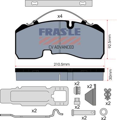 FRAS-LE PD/142-K023-CV - Тормозные колодки, дисковые, комплект autosila-amz.com