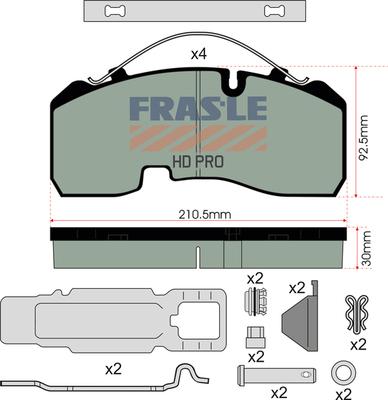 FRAS-LE PD/142-K023-HD - Тормозные колодки, дисковые, комплект autosila-amz.com