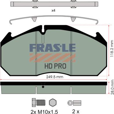 FRAS-LE PD/125-K012-HD - Тормозные колодки, дисковые, комплект autosila-amz.com