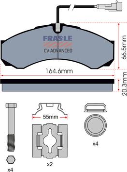 FRAS-LE PD/122-A-K017-CV - Тормозные колодки, дисковые, комплект autosila-amz.com