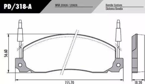 FRAS-LE PD318A - Тормозные колодки, дисковые, комплект autosila-amz.com