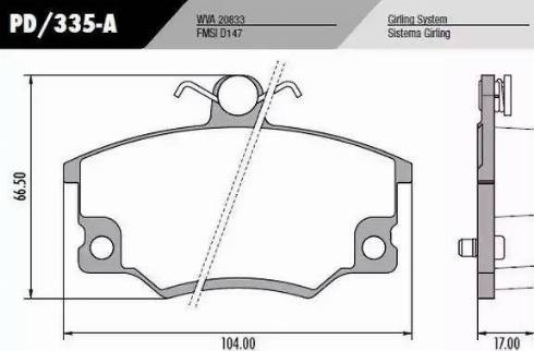 FRAS-LE PD335A - Тормозные колодки, дисковые, комплект autosila-amz.com