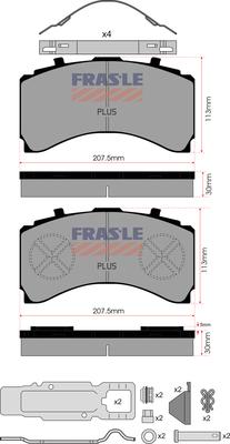 FRAS-LE PD/206-K025-PLUS - Тормозные колодки, дисковые, комплект autosila-amz.com