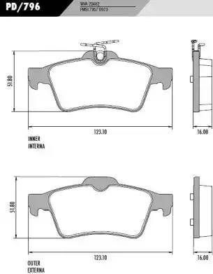 FRAS-LE PD/796 - Тормозные колодки, дисковые, комплект autosila-amz.com