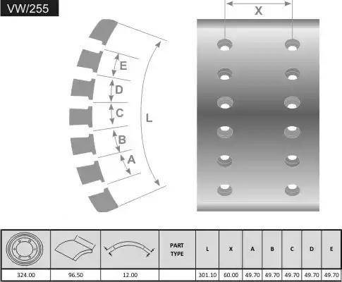 FRAS-LE VW/255-X - Тормозные накладки, барабанный тормоз autosila-amz.com
