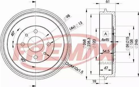 FREMAX BD-9600 - Тормозной барабан autosila-amz.com