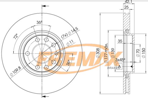 FREMAX BD-9061 - Тормозной диск autosila-amz.com