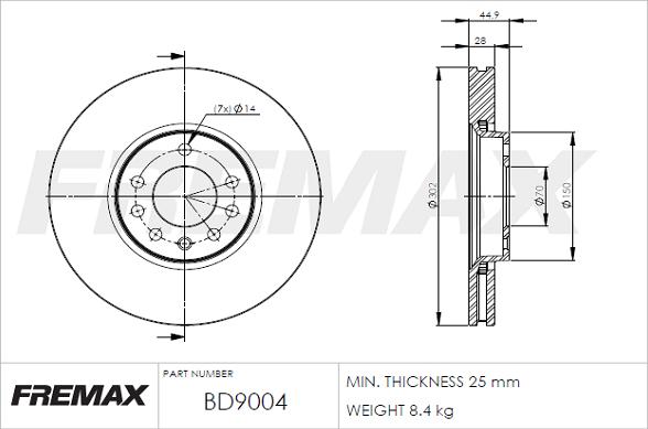 FREMAX BD-9004 - Тормозной диск autosila-amz.com
