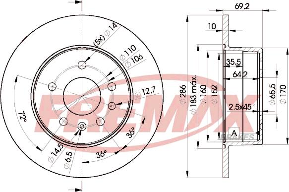 FREMAX BD-9210 - Тормозной диск autosila-amz.com