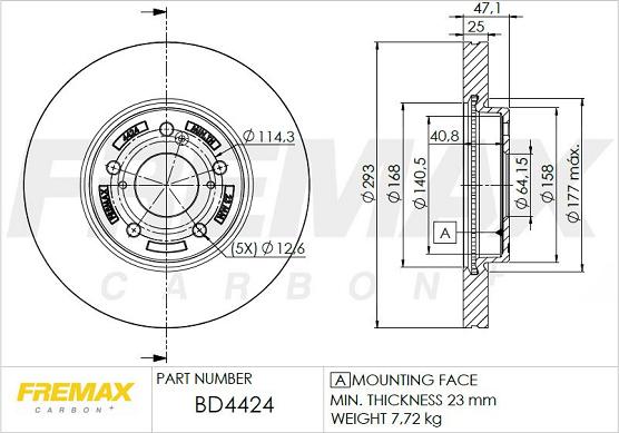 FREMAX BD-4424 - Тормозной диск autosila-amz.com