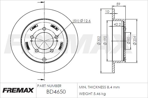 FREMAX BD-4650 - Тормозной диск autosila-amz.com