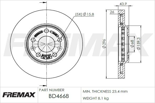 FREMAX BD-4668 - Тормозной диск autosila-amz.com