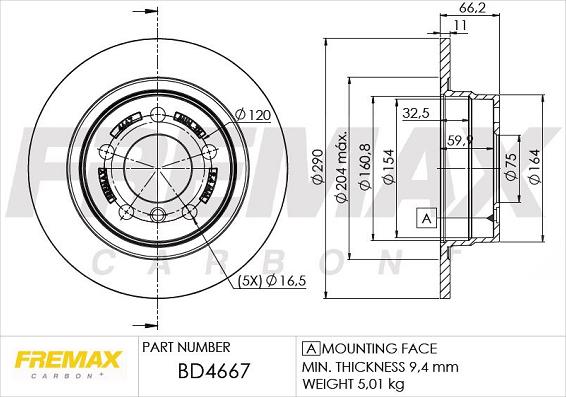 FREMAX BD-4667 - Тормозной диск autosila-amz.com