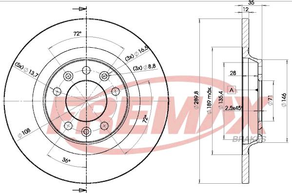 FREMAX BD-4609 - Тормозной диск autosila-amz.com