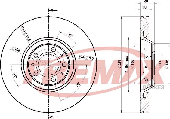 FREMAX BD-4608 - Тормозной диск autosila-amz.com