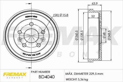 FREMAX BD-4040 - Тормозной барабан autosila-amz.com