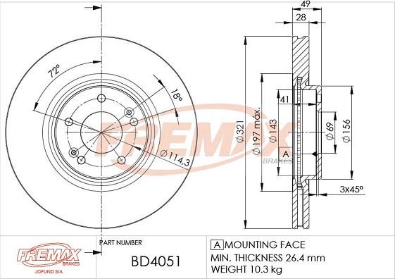 FREMAX BD-4051 - Тормозной диск autosila-amz.com