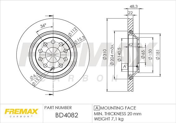 FREMAX BD-4082 - Тормозной диск autosila-amz.com