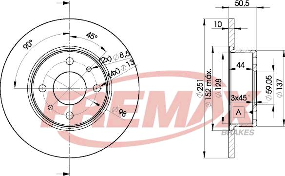 FREMAX BD-4070 - Тормозной диск autosila-amz.com