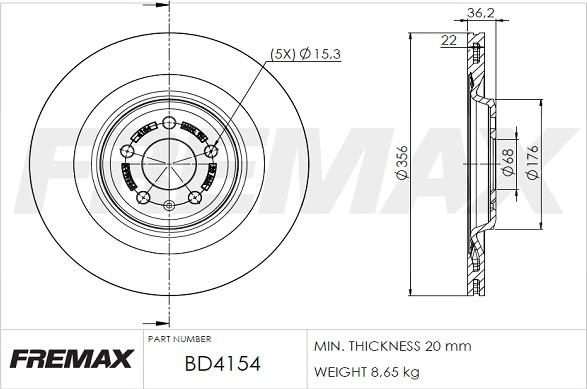 FREMAX BD-4154 - Тормозной диск autosila-amz.com