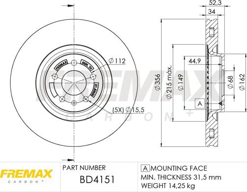 FREMAX BD-4151 - Тормозной диск autosila-amz.com