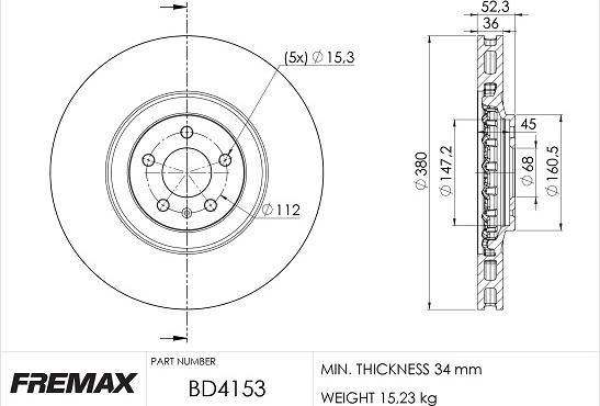 FREMAX BD-4153 - Тормозной диск autosila-amz.com